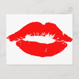 Kiss Lips Red Lipstick Love Passion Valentijn Feestdagenkaart