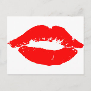 Kiss Lips Red Lipstick Love Passion Valentijn Feestdagenkaart