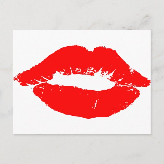 Kiss Lips Red Lipstick Love Passion Valentijn Feestdagenkaart (Voorkant)