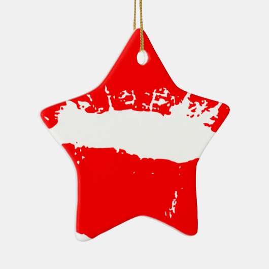 Kiss Lips Red Lipstick Love Passion Valentijn Keramisch Ornament (Rechts)