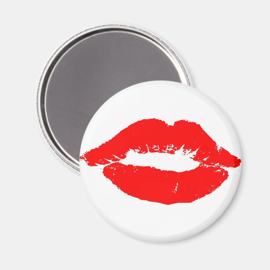 Kiss Lips Red Lipstick Love Passion Valentijn Magneet (Voorkant / Achterkant)