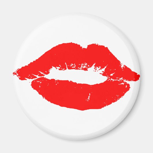 Kiss Lips Red Lipstick Love Passion Valentijn Magneet (Voorkant)