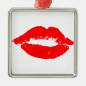 Kiss Lips Red Lipstick Love Passion Valentijn Metalen Ornament (Voorkant)