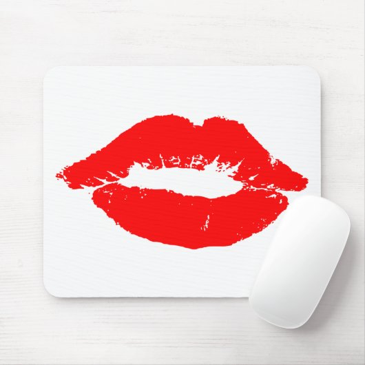 Kiss Lips Red Lipstick Love Passion Valentijn Muismat (Met muis)
