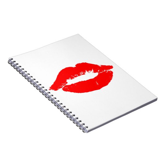 Kiss Lips Red Lipstick Love Passion Valentijn Notitieboek (Rechterzijde)