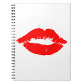 Kiss Lips Red Lipstick Love Passion Valentijn Notitieboek (Voorkant)
