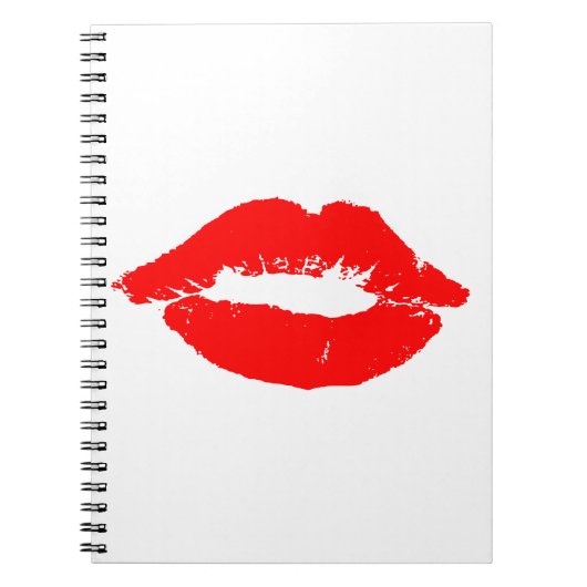 Kiss Lips Red Lipstick Love Passion Valentijn Notitieboek (Voorkant)