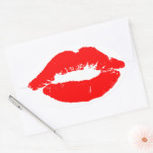 Kiss Lips Red Lipstick Love Passion Valentijn Ovale Sticker (Envelop)