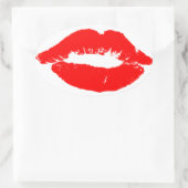 Kiss Lips Red Lipstick Love Passion Valentijn Ovale Sticker (Tas)