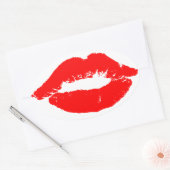 Kiss Lips Red Lipstick Love Passion Valentijn Ovale Sticker (Envelop)