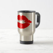 Kiss Lips Red Lipstick Love Passion Valentijn Reisbeker (Voorkant rechts)