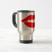 Kiss Lips Red Lipstick Love Passion Valentijn Reisbeker (Voorkant links)