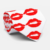 Kiss Lips Red Lipstick Love Passion Valentijn Stropdas (Opgerold)