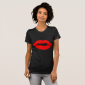 Kiss Lips Red Lipstick Love Passion Valentijn T-shirt (Voorkant volledig)