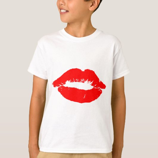 Kiss Lips Red Lipstick Love Passion Valentijn T-shirt (Voorkant)