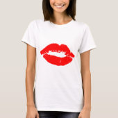 Kiss Lips Red Lipstick Love Passion Valentijn T-shirt (Voorkant)