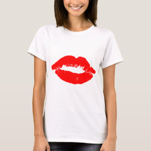 Kiss Lips Red Lipstick Love Passion Valentijn T-shirt