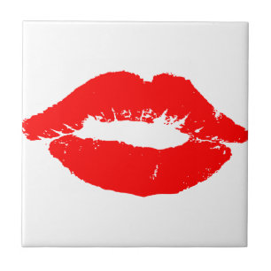 Kiss Lips Red Lipstick Love Passion Valentijn Tegeltje