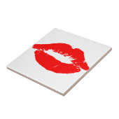 Kiss Lips Red Lipstick Love Passion Valentijn Tegeltje (Zijkant)