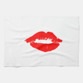 Kiss Lips Red Lipstick Love Passion Valentijn Theedoek (Horizontaal)