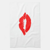 Kiss Lips Red Lipstick Love Passion Valentijn Theedoek (Verticaal)
