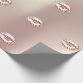 Kiss Lips Roos Gold Blush Bridal Sweet 16th Cadeaupapier (Hoek)