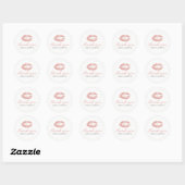 Kiss Lips Roos Gold Glitter Textuur Hartelijk dank Ronde Sticker (Vel)