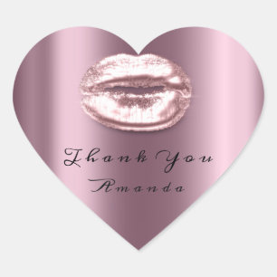 Kiss Lips Roos Violet Heart Makeup Bridal 16 Dank Hart Sticker