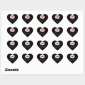 Kiss Lips Roos Zwart Wit Make-up Bridal 16 Dank Hart Sticker (Vel)