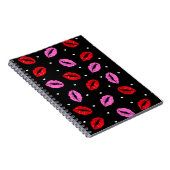 Kiss Lips Roze en Rood, Hearts Notitieboek BLK (Rechterzijde)
