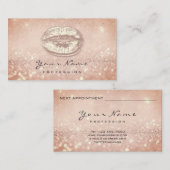 Kiss Lips Roze Makeup Artist Beauty Glitter Spark Afsprakenkaartje (Voorkant / Achterkant)