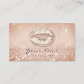 Kiss Lips Roze Makeup Artist Beauty Glitter Spark Afsprakenkaartje (Voorkant)