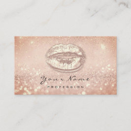 Kiss Lips Roze Makeup Artist Beauty Glitter Spark Afsprakenkaartje