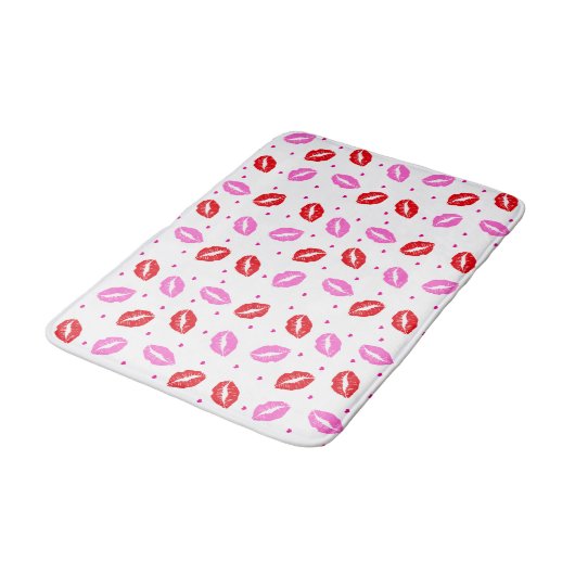 Kiss Lips Roze Rood en Harten Bath Mat (Gekanteld)