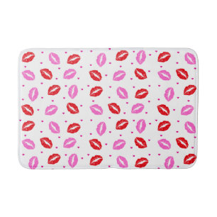 Kiss Lips Roze Rood en Harten Bath Mat