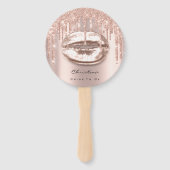 Kiss Lips Sweet 16th Vrijgezellenfeest Roos Sparkl Handwaaier (Achterkant)