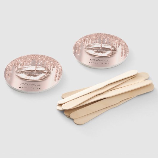 Kiss Lips Sweet 16th Vrijgezellenfeest Roos Sparkl Handwaaier (Niet-gemonteerd)