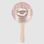 Kiss Lips Sweet 16th Vrijgezellenfeest Roos Sparkl Handwaaier (Voorkant)