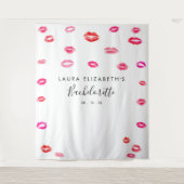 Kiss Lipstick Bachelorette Foto Booth Backdrop Wandkleed (Voorkant)
