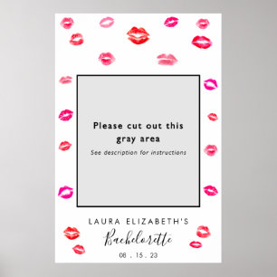 Kiss Lipstick Bachelorette Party Foto Booth Lijst Poster