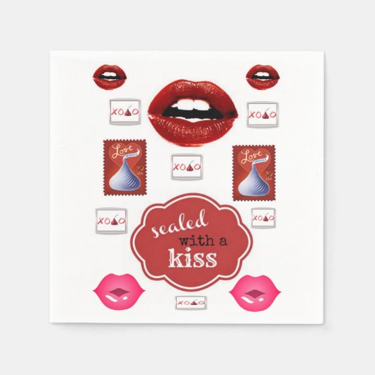 Kiss Lipstick Napkins Servet (Voorkant)