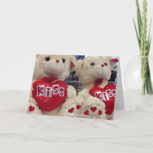 Kiss Love Teddy Bear Beren Valentijnsdag Kaart