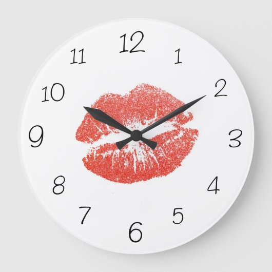 Kiss Mark Lips Wall Clock Grote Klok (Voorkant)