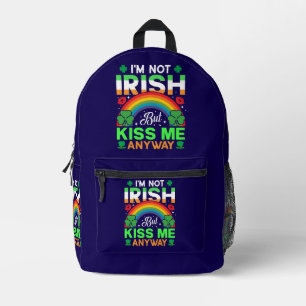 Kiss Me Anyway Irish humor Design-63942 Bedrukte Rugzak