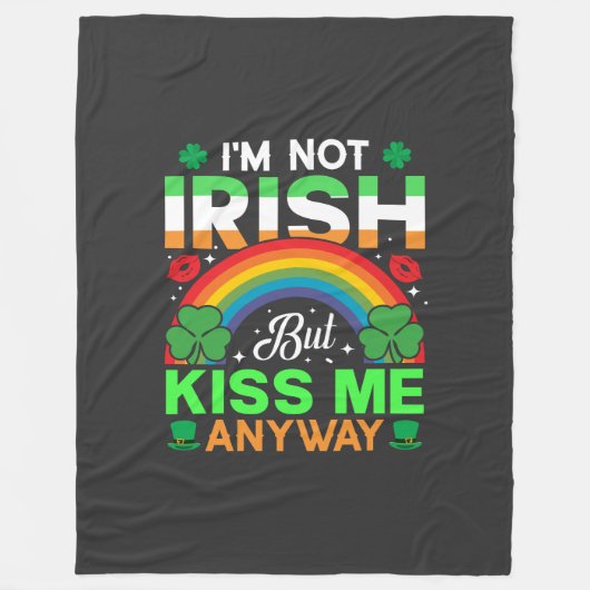 Kiss Me Anyway Irish humor Design-63942 Fleece Deken (Voorkant)