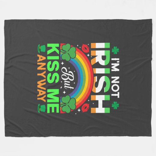 Kiss Me Anyway Irish humor Design-63942 Fleece Deken (Voorkant (Horizontaal))