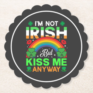 Kiss Me Anyway Irish humor Design-63942 Kartonnen Onderzetters