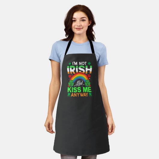 Kiss Me Anyway Irish humor Design-63942 Schort (Gedragen)