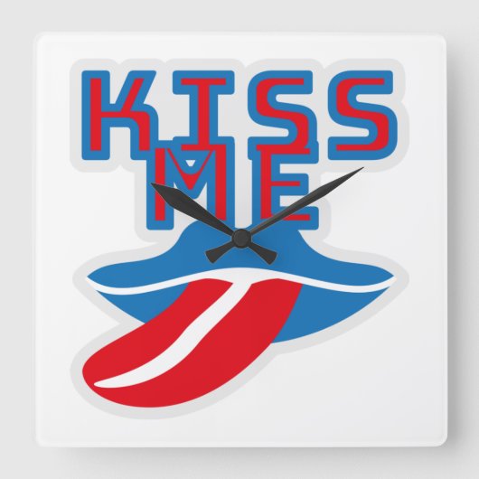 Kiss me / Besame Pixelat by Masanser Vierkante Klok (Voorkant)