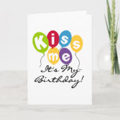 Kiss Me Birthday Kaart (Voorkant)